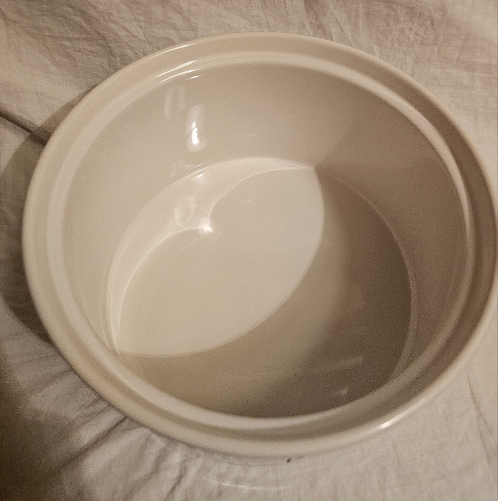 Rae Dunn Pancakes Ceramic Warming Container - White and Orange - Picture 3 of 9